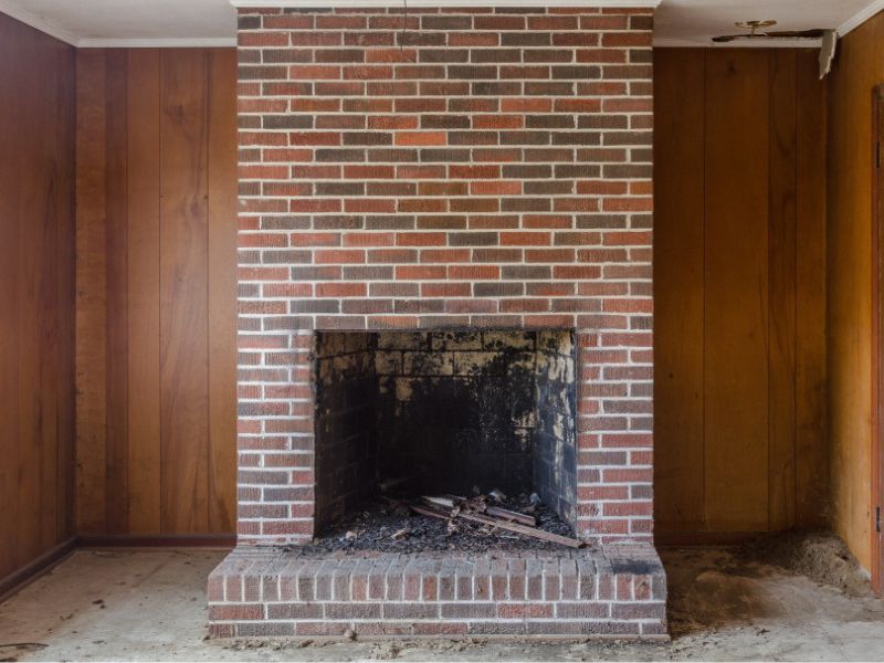 masonry fireplace